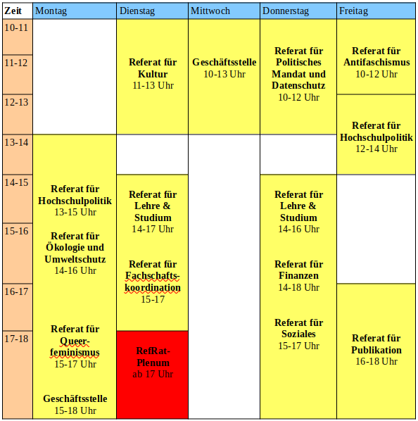 RefRat Sprechzeiten WiSe 2025/26